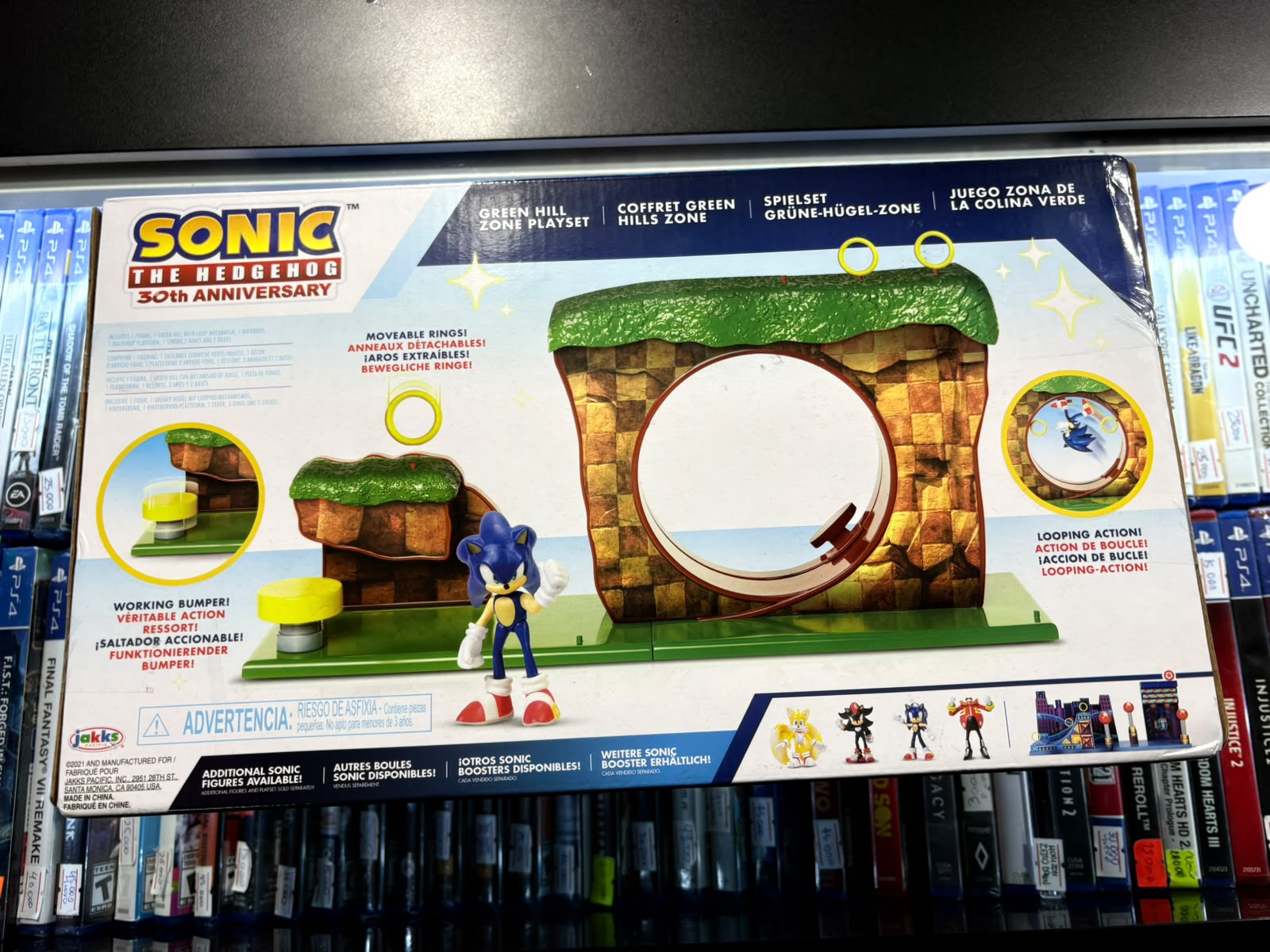 Sonic The Hedgehog Green Hill Zone Playset Con Figura 2.5